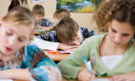 Children taking exams