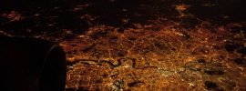 Light pollution: London at night from the air